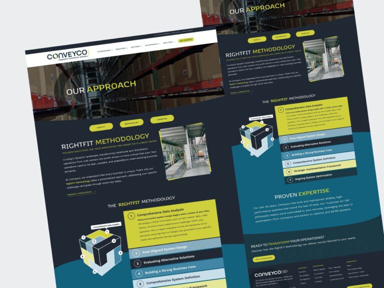 Conveyco RightFIT methodology website design mockup