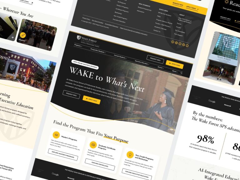 Wake Forest SPS website homepage design collage