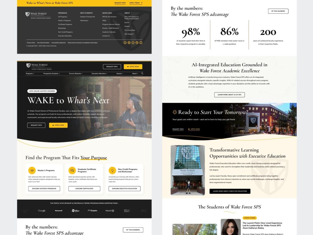 Wake Forest SPS website homepage screenshot