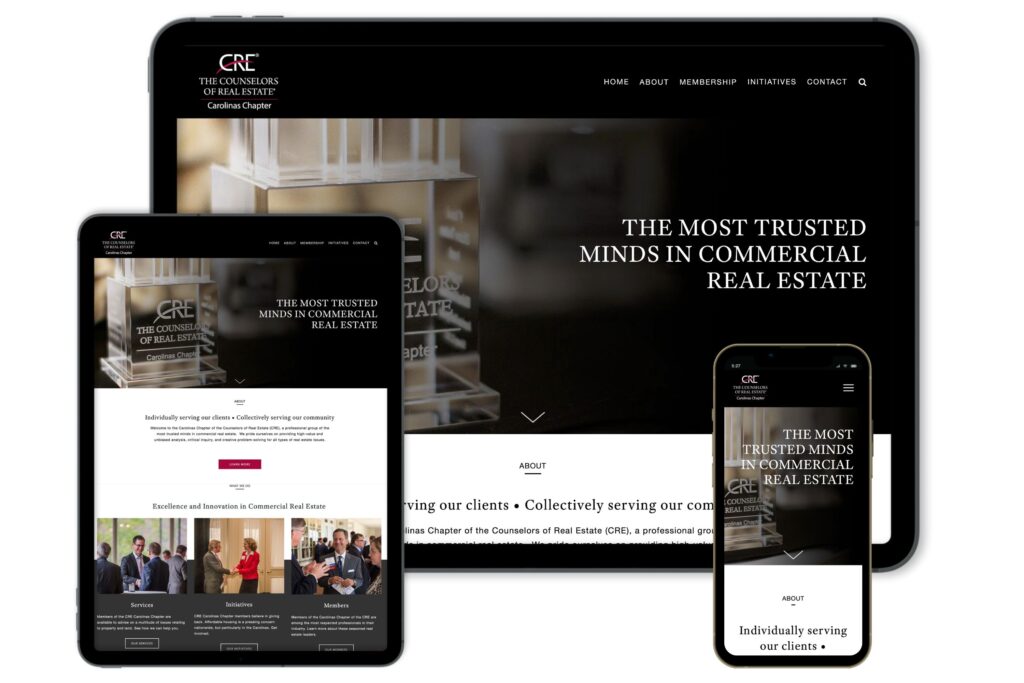Website design for commercial real estate CRE professionals.
