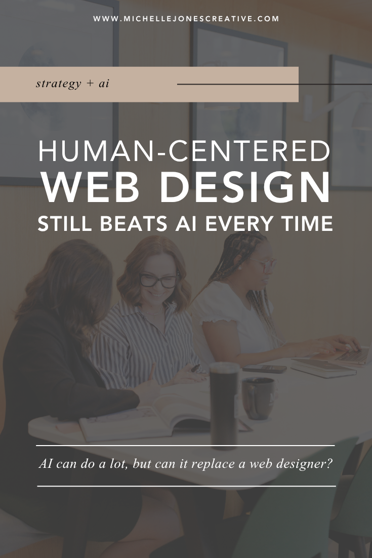 Blog article graphic about human-centered web design and AI