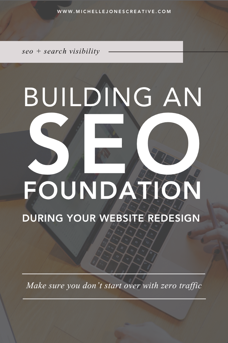 Building an SEO foundation during website redesign guide graphic