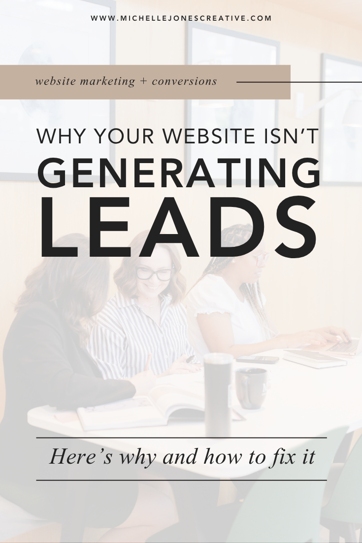 Blog graphic about why your website isn't generating leads