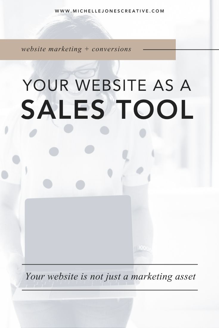 Female web designer with laptop illustrating website as a sales tool